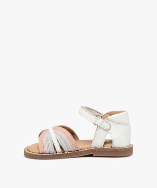 Sandales bébé fille en cuir motif arc-en-ciel – NA! vue3 - NA! - GEMO