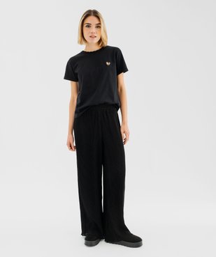 Pantalon large et fluide en voile plissé femme vue5 - GEMO(FEMME PAP) - GEMO
