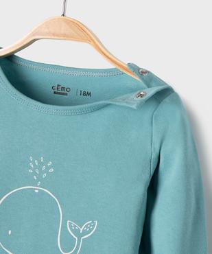 Pyjama 2 pièces motif baleines bébé vue2 - GEMO 4G BEBE - GEMO