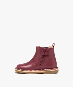 Boots bébé fille unies en cuir style Chelsea - Kickers vue3 - KICKERS - GEMO