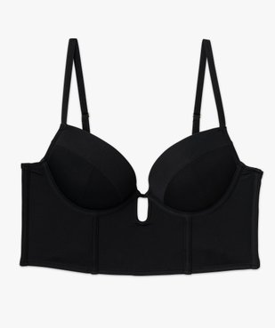 Bustier à armatures en microfibre effet push-up femme vue4 - GEMO(HOMWR FEM) - GEMO