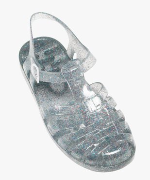 Sandales de plage femme transparentes à bout fermé et à paillettes vue5 - GEMO (PLAGE) - GEMO