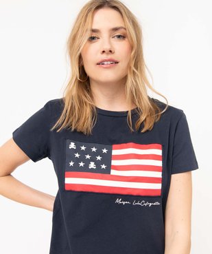 Tee-shirt femme avec drapeau américain - LuluCastagnette vue2 - LULUCASTAGNETTE - GEMO