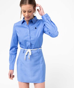 Chemise femme en coton avec logo brodé - LuluCastagnette vue5 - LULUCASTAGNETTE - GEMO