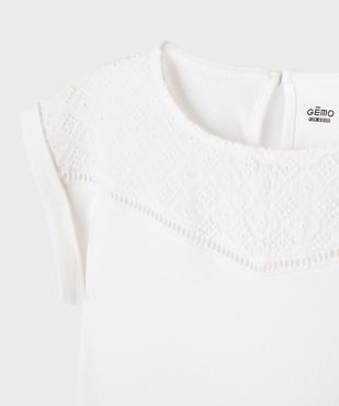 Tee-shirt manches courtes avec détails brodés fille vue2 - GEMO 4G FILLE - GEMO