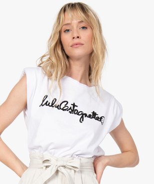 Tee-shirt femme à épaulettes – LuluCastagnette vue2 - LULUCASTAGNETTE - GEMO