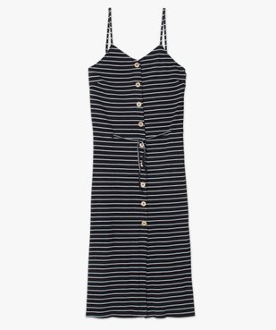 Robe femme en maille côtelée à fines bretelles vue4 - GEMO(FEMME PAP) - GEMO