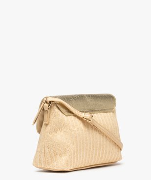 Sac bandoulière femme tissé avec rabat métallisé vue2 - GEMO (ACCESS) - GEMO