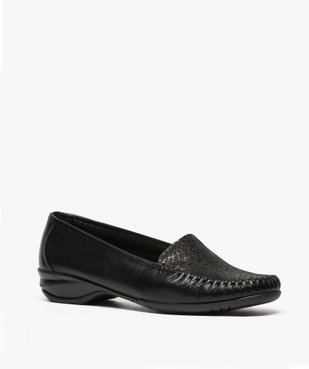 Mocassins confort femme dessus cuir souple vue2 - GEMO (CONFORT) - GEMO