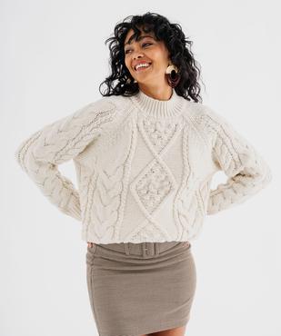 Pull torsadé à col montant femme - LuluCastagnette vue2 - LULUCASTAGNETTE - GEMO