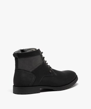 Boots homme casual à zip et à lacets bicolores vue4 - GEMO (CASUAL) - GEMO