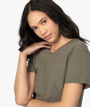 Tee-shirt femme à manches courtes avec dos plus long vue2 - GEMO(FEMME PAP) - GEMO