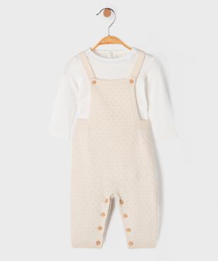 Ensemble 2 pièces body manches longues + salopette bébé vue1 - GEMO 4G BEBE - GEMO