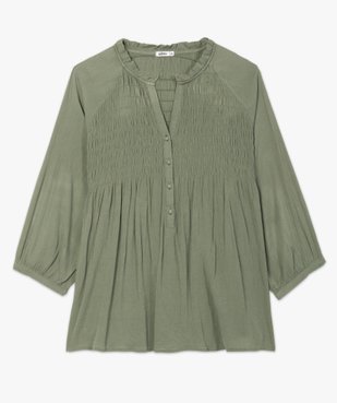 Blouse femme en crêpe avec buste smocké vue4 - GEMO (G TAILLE) - GEMO