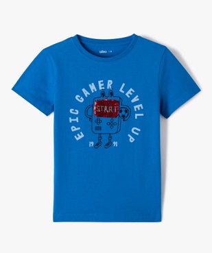 Tee-shirt garçon à manches courtes avec motif estival vue1 - GEMO (ENFANT) - GEMO