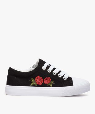 Tennis fille en toile avec roses brodées sur le côté vue1 - GEMO (ENFANT) - GEMO