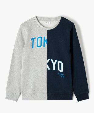 Sweat garçon bicolore imprimé vue1 - GEMO (JUNIOR) - GEMO