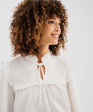 Blouse manches longues à col V femme vue2 - GEMO 4G FEMME - GEMO