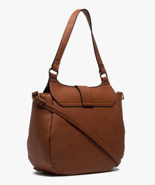 Sac femme forme arrondie avec devant tissé vue2 - GEMO (ACCESS) - GEMO
