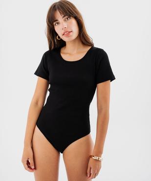 Body à manches courtes en maille côtelée femme vue2 - GEMO 4G FEMME - GEMO