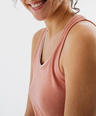 Débardeur en coton avec finitions contrastantes femme vue4 - GEMO 4G FEMME - GEMO