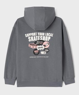 Sweat à capuche et poche kangourou en molleton imprimé devant et dos garçon vue3 - GEMO 4G GARCON - GEMO