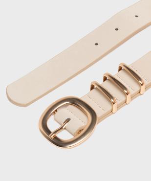 Ceinture avec boucle carrée et trois passants métalliques femme vue2 - GEMO (ACCESS) - GEMO