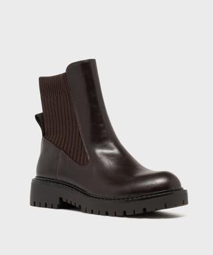 Boots femme à col chaussette avec semelle crantée  vue2 - 5 MILES - GEMO