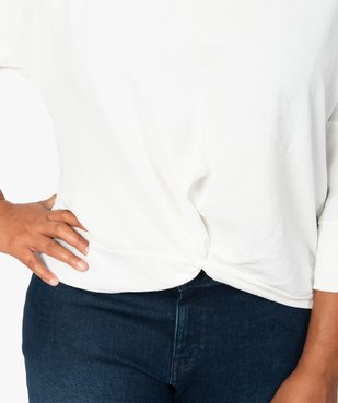 Blouse femme grande taille ample à col V et manches 3/4 vue2 - GEMO (G TAILLE) - GEMO