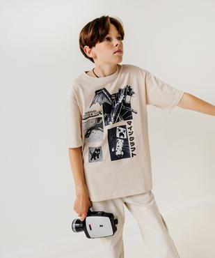 Tee-shirt manches courtes imprimé garçon - Minecraft vue5 - MINECRAFT - GEMO
