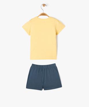 Pyjashort en coton imprimé bébé garçon vue3 - GEMO 4G BEBE - GEMO