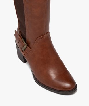 Bottes femme unies à talon carré avec liseré métallisé vue5 - GEMO(URBAIN) - GEMO