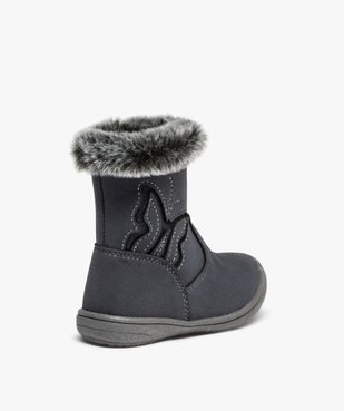 Boots bébé fille à doublure polaire décor papillon vue4 - GEMO(BEBE DEBT) - GEMO