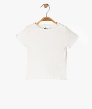 Tee-shirt à manches courtes en maille côtelée bébé fille vue4 - GEMO(BEBE DEBT) - GEMO