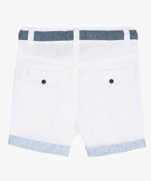 Bermuda bébé garçon à revers rayés vue4 - GEMO(BEBE DEBT) - GEMO