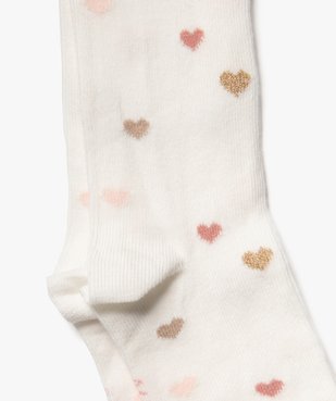 Collants bébé fille chaud imprimé cœurs vue2 - GEMO 4G BEBE - GEMO