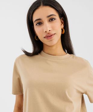 Tee-shirt manches courtes col rond uni en coton femme vue2 - GEMO 4G FEMME - GEMO