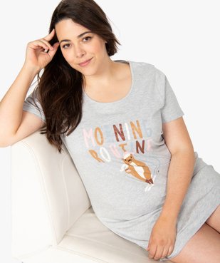 Chemise de nuit femme à manches courtes avec motifs vue1 - GEMO(HOMWR FEM) - GEMO