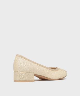 Ballerines à talon en matière pailletée femme - Follow Me vue4 - FOLLOW ME - GEMO