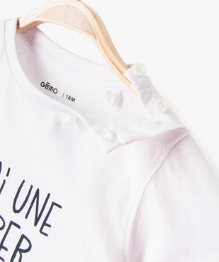 Tee-shirt à manches courtes avec message bébé garçon vue2 - GEMO(BEBE DEBT) - GEMO