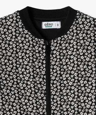 Veste zippée en viscose à motifs fleuris fille vue2 - GEMO 4G FILLE - GEMO