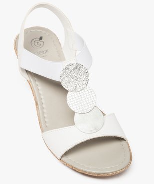 Sandales confort femme métallisées à talon compensé vue5 - GEMO (CONFORT) - GEMO