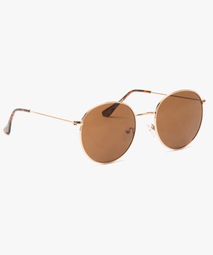 Lunettes de soleil femme forme pantos en métal cuivré vue1 - GEMO (ACCESS) - GEMO