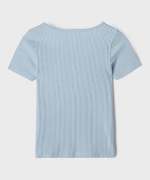 Tee-shirt manches courtes en maille côtelée fille vue3 - GEMO 4G FILLE - GEMO