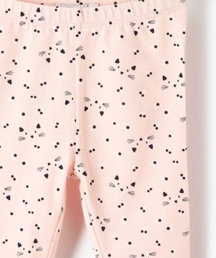 Legging bébé fille long en coton stretch vue2 - GEMO C4G BEBE - GEMO