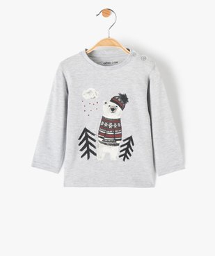 Tee-shirt bébé garçon à manches longues imprimé hiver vue1 - GEMO C4G BEBE - GEMO