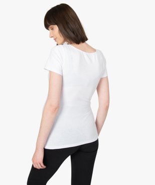 Tee-shirt de grossesse imprimé avec grand col rond vue3 - GEMO (MATER) - GEMO