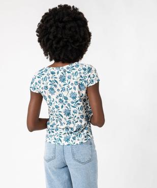 Tee-shirt manches très courtes à boutons en maille ajourée femme vue3 - GEMO(FEMME PAP) - GEMO
