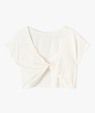 Tee-shirt fille crop top à dos ouvert vue1 - GEMO (JUNIOR) - GEMO