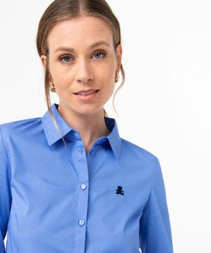 Chemise femme en coton avec logo brodé - LuluCastagnette vue7 - LULUCASTAGNETTE - GEMO